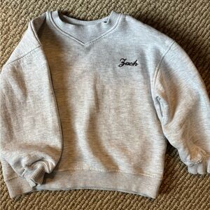 “Zach” Light Gray Embroidered Crewneck Sweatshirt - Zara